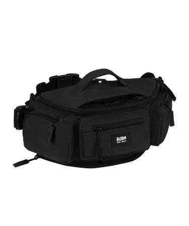 Bawnbag belt pocket for women and men's motorcycles hip pocket outdoor large cell phone bag sports punches shoulder bag money belts for camping hiking fitness black