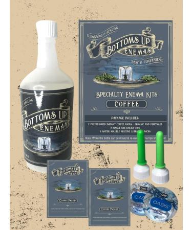 Organic Coffee Enema Kit | Easy to Use at Home | (2) Natural Coffee Packets | 8oz BPA Free Bottle - Buy Online on GoSupps.com