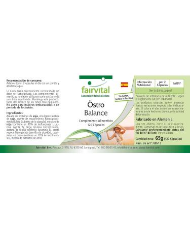 Fairvital | Oestro Balance - 2 months treatment - High dosed - 120 capsules - soy isoflavones (genistin daidzine glycitein) with Vitamin E - Buy Online on GoSupps.com
