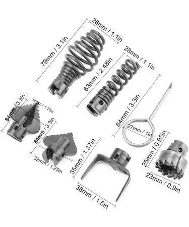 Cutter Drain Cleaning Tool Cutting Head Set Drain Cleaner Tool Steel Pipeline Dredging | Complete Sturdy Practical Cutter Head Drain Cleaner Tool for Bathroom Kitchen Skoulazeo - Buy Online on GoSupps.com