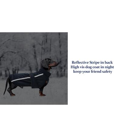 Minezi Waterproof Dog Raincoat - Adjustable Fleece Lined Reflective Caps for Small & Medium Dogs - Navy Blue - Buy Online on GoSupps.com