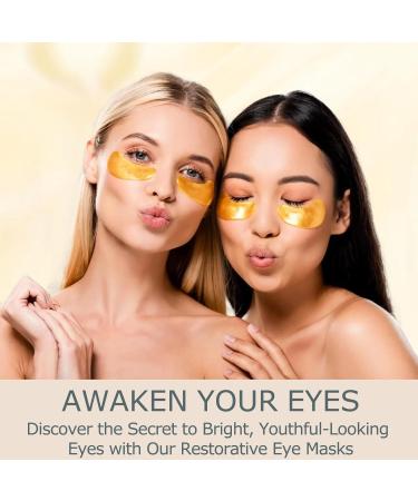 Under Eye Patches - 25 Pairs of Golden Eye Masks with Amino Acid & Collagen for Puffy Eyes Dark Circles Bags & Wrinkles - Buy Online on GoSupps.com