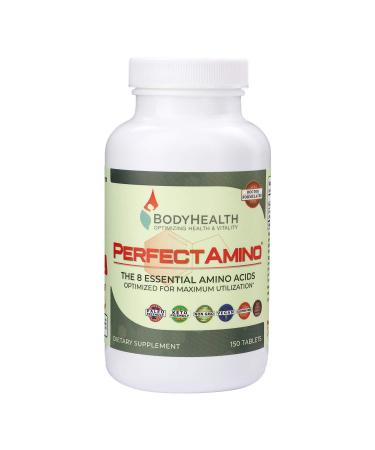 BodyHealth PerfectAmino Tablets (1PK), All 8 Essential Amino Acids with BCAAs + Lysine, Phenylalanine, Threonine, Methionine, Tryptophan, Supplement for Muscle Mass Production, Recovery & Strength
