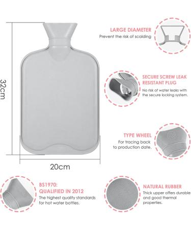 Bolei 2L Hot Water Bottle with Soft Cover | Exhaustion-Proof Natural Rubber Bed Bottle & Hand Warmer | Pain Relief for Kids & Adults | Fluffy Kangaroo Pocket - Pink - Buy Online on GoSupps.com