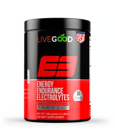 LIVEGOOD E3 Preworkout Powder with BCAA EAAs Electrolytes and Alpha-GPC for Energy Endurance Hydration and Nitric Oxide Support Natural Pre Workout for Men and Women (30 Servings)