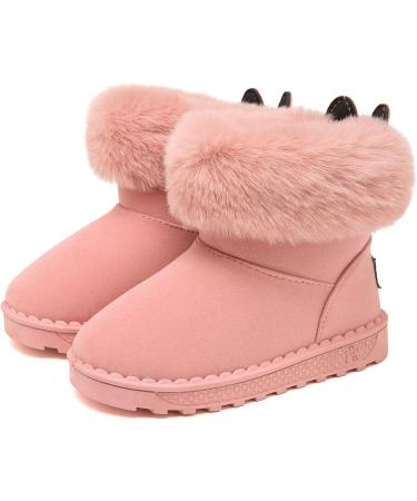 Yeeteepot Baby Girls' Winter Snow Boots | Boys Warm Lined Anti-Slip Booties | Plush Kids Shoes | Indoor Soft Toddler Booties 11.5 UK Child B Pink - Buy Online on GoSupps.com