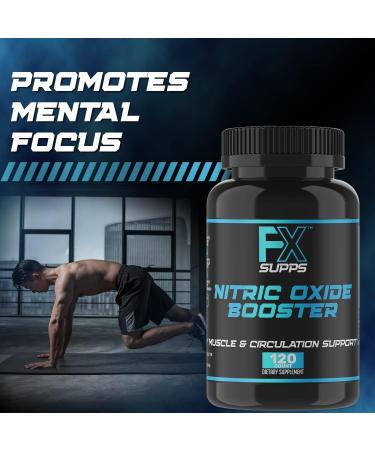 FXSUPPS Nitric Oxide Booster - Nitric Oxide Pre Workout Supplement with L-Arginine and Beta Alanine for Energy Vascularity Muscle Pump Heart Health and Blood Flow 240 Count (3-Pack) - Buy Online on GoSupps.com