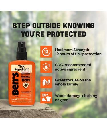 Ben's Tick Repellent 3.4 Fl Oz Pump - Pack of 3 | Effective Tick Protection | Long-Lasting Formula - Buy Online on GoSupps.com