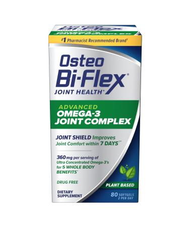 Osteo Bi-Flex Advanced Omega-3 Joint Complex, Plant-Based Algae Oil, Joint Support Supplement, 80 Count Softgels