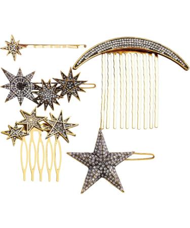 FRCOLOR 4 Sets Star Moon Hairpin Star Hairpins Rhinestone Hair Accessories Bridal Side Comb Hair Comb Clip Wedding Side Comb Moon Hair Side Comb Moon Hair Accessories Hair Jewelry Alloy - Buy Online on GoSupps.com