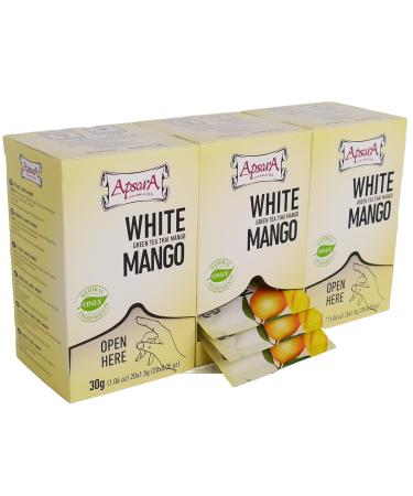 Apsara Apsara White Tea & Green Tea with Mango 60 Bags (Pack of 3) Fruity and Fragrant Infusion