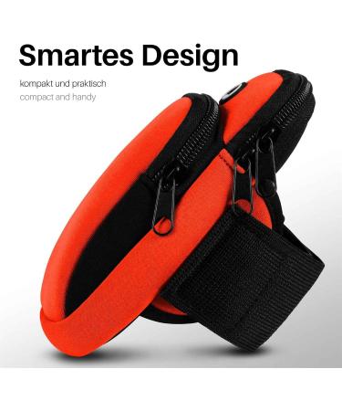 Moex Cell Phone Bag for Samsung Galaxy Z Flip 5 - Neoprene Arm Band Holder for Running & Sports - Orange Running Bracelet with 2 Compartments - Buy Online on GoSupps.com