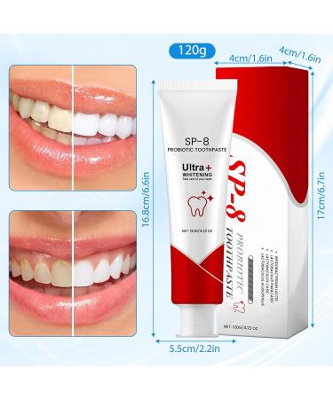 Sp 8 Probiotic Toothpaste Sp 8 Toothpaste Sp-8 Ultra Whitening Probiotic Toothpaste Sp 8 Toothpaste Sp 8 Ultra Toothpaste Designed to protect gums and teeth 120 g - Buy Online on GoSupps.com