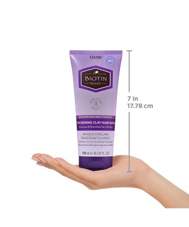 HASK Biotin Boost Thickening Clay Hair Mask - 6 Oz | Color Safe, Gluten-Free, Sulfate-Free, Paraben-Free | For All Hair Types - Buy Online on GoSupps.com