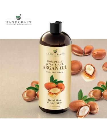 Handcraft Blends Fresh Scalp Therapy Set: Moroccan Argan Oil (8 Fl Oz) and Peppermint Essential Oil (4 Fl Oz) 100% Pure & Natural for Invigorating Hair and Scalp Care - Buy Online on GoSupps.com
