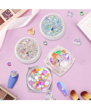 CHANGAR Crystal Glass Mermaid Rhinestones Butterfly Flower Nail Charms - 4 Boxes Nail Art Gems for DIY Crafting - Buy Online on GoSupps.com