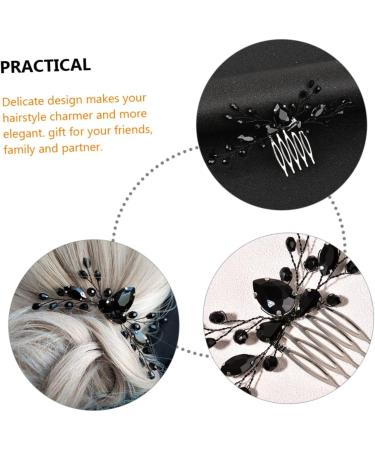 Beatifufu Black Crystal Hair Accessories Inserted Hair Comb Women Hair Accessories Women Hair Comb Elegant Headdress Fashion Insert Comb Rhinestone Hair Comb Women Insert Comb - Buy Online on GoSupps.com