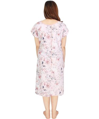 NY Threads Hospital Gown - Soft & Stylish Patient Gown (Small-Medium) White Rose Pink - Buy Online on GoSupps.com
