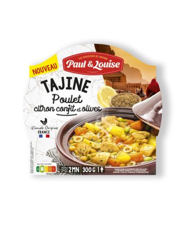 Paul & Louise -Tagine Chicken confit lemon and olives 300g Ready in 2 min - 100% meat origin France - Recipe du Monde