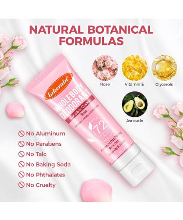 Whole Body Deodorant for Women Luxsea Aluminum Free Deodorant Lotion for Men Armpit Deodorant Cream for 72 Hour Odor Control Rose Deodorant Antiperspirant Clear Gel Baking Soda Free Natural Skin Care - Buy Online on GoSupps.com