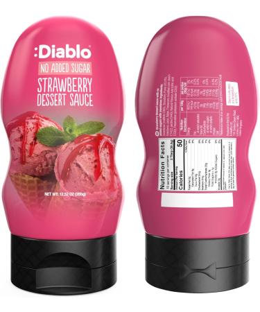 Diablo Strawberry Dessert Sauce | No Added Sugar | Gluten Free | Diabetic Friendly | Hamper Available - Perfect for Gifting | 355g - Buy Online on GoSupps.com