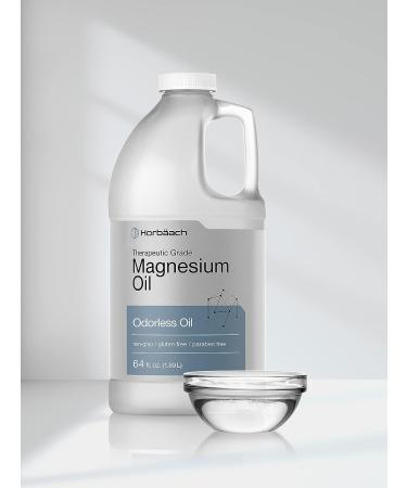 Horbaach Magnesium Oil 64 fl. oz | Therapeutic Grade, Vegetarian, Non-GMO, Gluten Free, Paraben Free Formula - Buy Online on GoSupps.com
