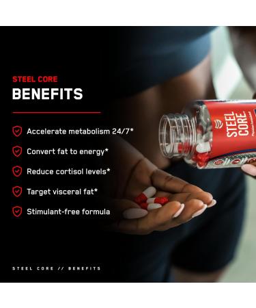 SteelFit Steel Core | Stimulant-Free Fat Burner | Boost Metabolism & Target Belly Fat | 90 Count - Weight Loss Supplement - Buy Online on GoSupps.com