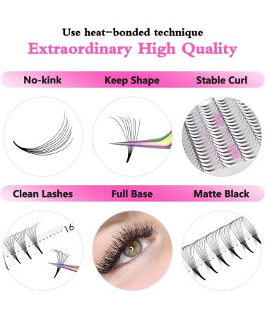 Premade Fans Eyelash Extensions 14D-C-0.05-12 Premade Volume Lash Extensions 320 Fans Pointed Base Fans 0.07 Premade Volume Fans C D Curl(14D-C-0.05-12) 12 mm 14D-C-0.05 - Buy Online on GoSupps.com