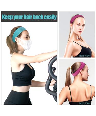 Stylish Non-Slip Workout Headbands for Women - 4 Pack Cotton Yoga & Fitness Bands - Buy Online on GoSupps.com