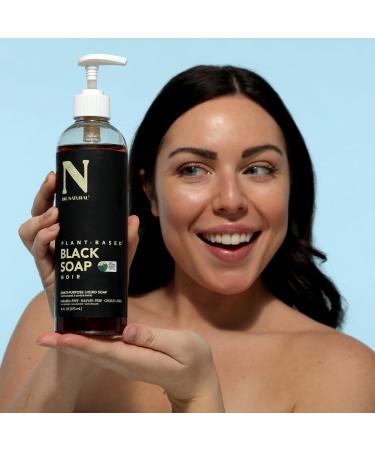 Dr. Natural Multi-Purpose Black Liquid Soap - Natural West African Body Wash - Gentle Hand Soap and Body Soap - Deep Moisturizer Fights Acne - 16 oz - Buy Online on GoSupps.com