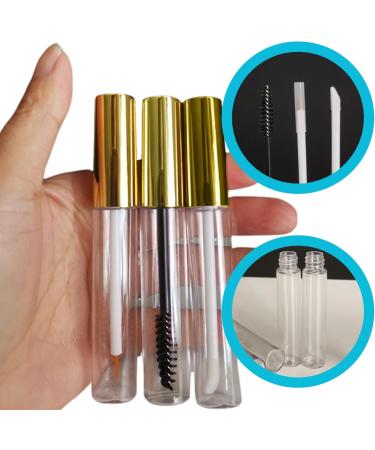 Empty Mascara Tube and Wand Glass with Brush and Funnels 10ml Empty Lip Gloss Tubes Refillable Empty Mascara Tube Portable Lip Gloss Containers for Women Girls Daily Use Gold Lip Gloss Containers - Buy Online on GoSupps.com