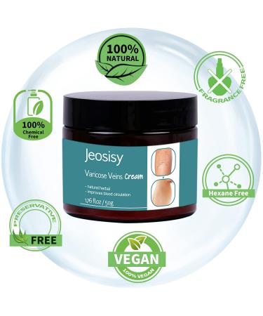 Jeosisy Varicose Veins Cream - Natural Spider Veins Treatment for Legs | 1.76 FL OZ - Buy Online on GoSupps.com