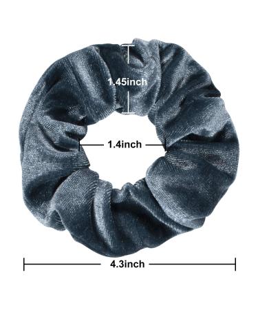 Whaline Velvet Hair Scrunchies - Blue Gray Theme, Pack of 12 Soft Elastic Hair Bands for Girls and Women - Buy Online on GoSupps.com