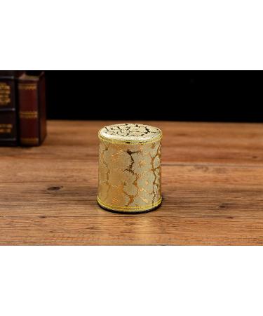 Thy Collectibles Dice Cup Set - 2 Pack PU Leather Shaker Cups with 5 Dices for Yahtzee, Craps, Backgammon - Golden Asian Home Professional Dice Game Accessories - Buy Online on GoSupps.com