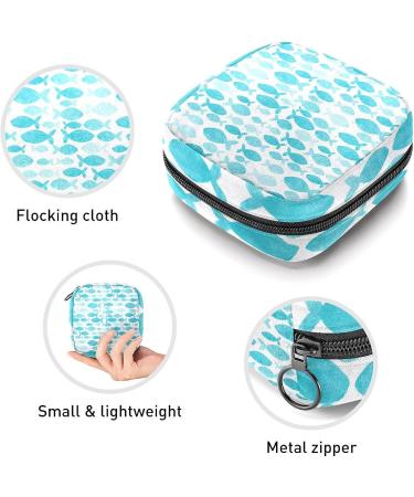Anna Cowper Lake Blue Whales Menstrual Storage Bag - Multi-colored Portable Pouch for Feminine Hygiene Products - Great Period Organizer for Women and Teens - 1 Pcs - Buy Online on GoSupps.com