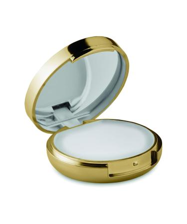 Natural lip balm with metallic finish and mirror in the lid Gold