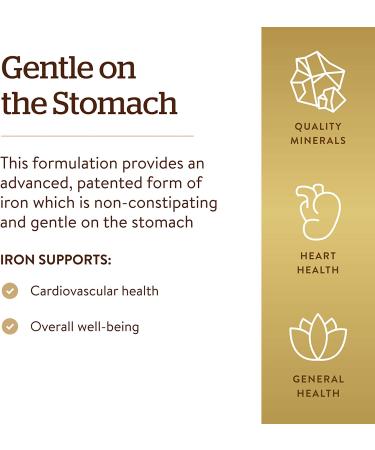 Solgar Gentle Iron 240 Vegetable Capsules - Non-Constipating Red Blood Cell Supplement - Non GMO, Vegan, Gluten & Dairy Free - Kosher - 240 Servings - Buy Online on GoSupps.com