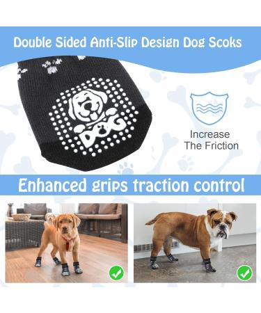 Mfsdai Adjustable Anti Slip Dog Socks - Set of 3 | Non Slip Paw Protectors for Hardwood Floors | Ideal for Small, Medium, Large & XL Dogs - Buy Online on GoSupps.com