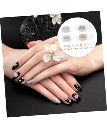 minkissy 4 Boxes 3D Nail Accessories Gems for Nails Nail Art Stickers Flower Nail Charms Charm Abs Rhinestone Zinc Alloy Acrylic - Buy Online on GoSupps.com