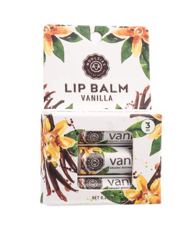 Woolzies 100% Natural lip balm with Bees wax and Shea butter set of 3- (Vanilla Mint)