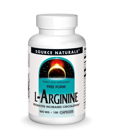 Source Naturals Free Form L-Arginine, Promotes Increased Circulation* - 500mg - 100 Capsules