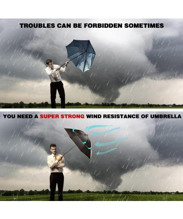 KAMAIXUN 62 Inch Oversize Windproof Golf Umbrella - UPF 40+ Compact & Lightweight for Sun & Rain - Portable for Travel - Men & Women - Black - Buy Online on GoSupps.com