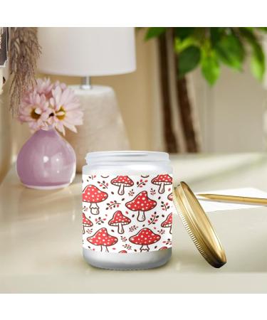 Orange Lemon Aromatherapy Candles - Scented 7 oz Jar | Long Lasting Home Fragrance Gift Set for Women | Birthday Present with Red Mushroom Pattern - Buy Online on GoSupps.com