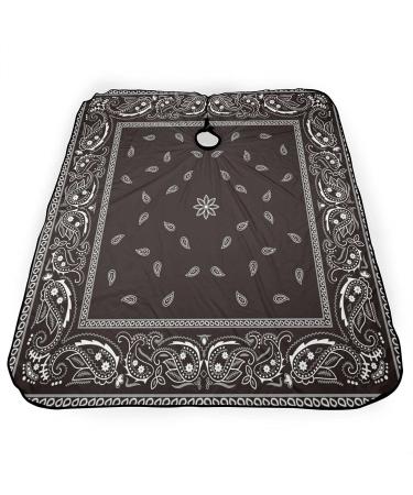 ONE TO PROMISE Black & White Paisley Bandana Barber Cape - Waterproof Hair Cut Apron for Stylists & Hairdressers (55x66 - Buy Online on GoSupps.com