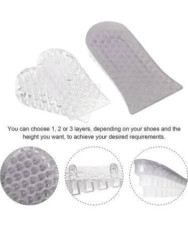 Invisible Height Increase Insoles - 2 Pairs Heel Lift Inserts with 3-Layer Support | Height-Adjustable Shoe Pads for Foot Cushioning - Gray - Buy Online on GoSupps.com
