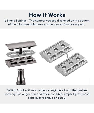 Rockwell Razors 2C Razor Set with 5 Blades - 2 Adjustable Shave Settings, White Chrome - 6 Piece Bundle - Buy Online on GoSupps.com