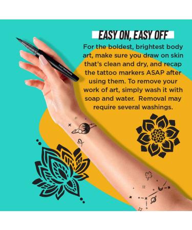 BIC BodyMark Fine Tip Black Temporary Tattoo Marker - Long-lasting Body Art Pen - Buy Online on GoSupps.com