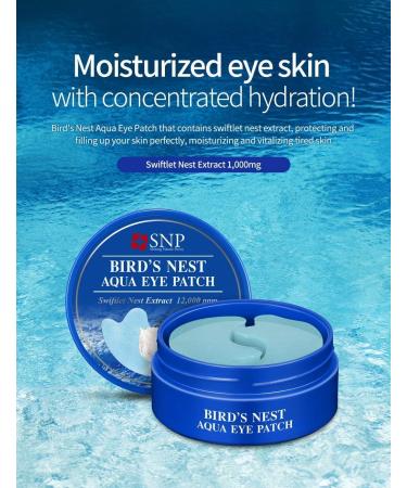 SNP Birds Nest Aqua Eye Patch - 60 Pieces | Hydrating Skin Care - Buy Online on GoSupps.com