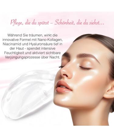  P-Beauty Cosmetic Accessories P-BEAUTY Collagen Night Mask Night Mask Night Mask with Brush 75ml Night Mask with Lift and Wrinkle Reduction Face Mask Collagen Peel Off with Hyaluronic Acid - Buy Online on GoSupps.com