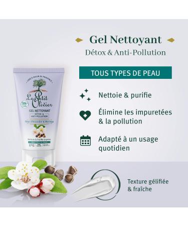 LE PETIT OLIVIER - Detox & Anti-Pollution Cleansing Gel - Almond Blossom & Moringa - Cleanses & Purifies - All Skin Types - 98% Natural Origin - Sulfate-Free - Made in France - 150 ml - Buy Online on GoSupps.com